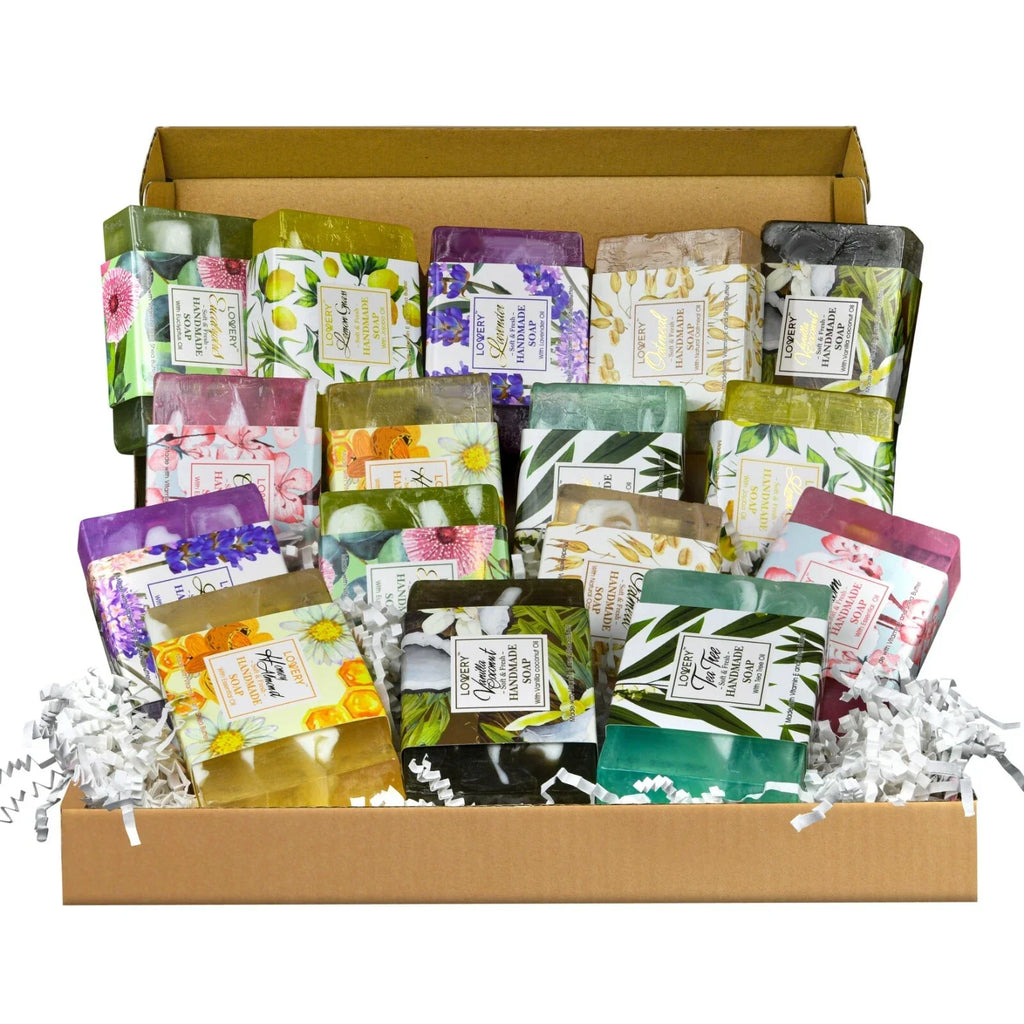 Handmade Soap Set - 8 Piece Variety Pack Luxury Bath Soap Gift Box - 100g Each